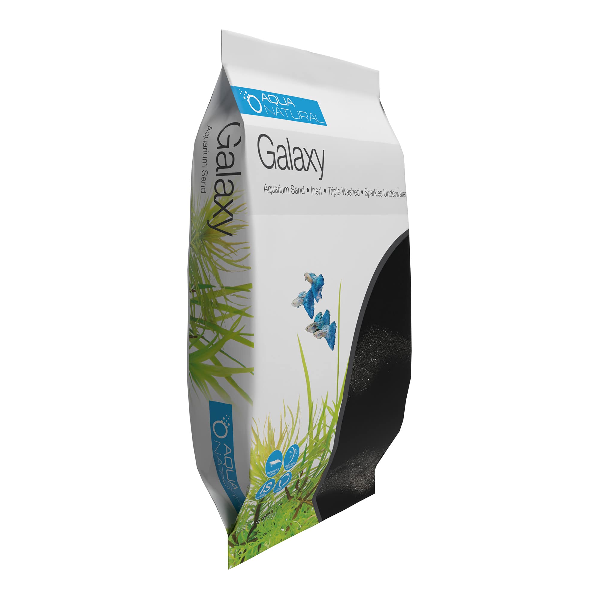 Aqua Natural Galaxy Sand primer plano de textura fina y brillo que realza plantas