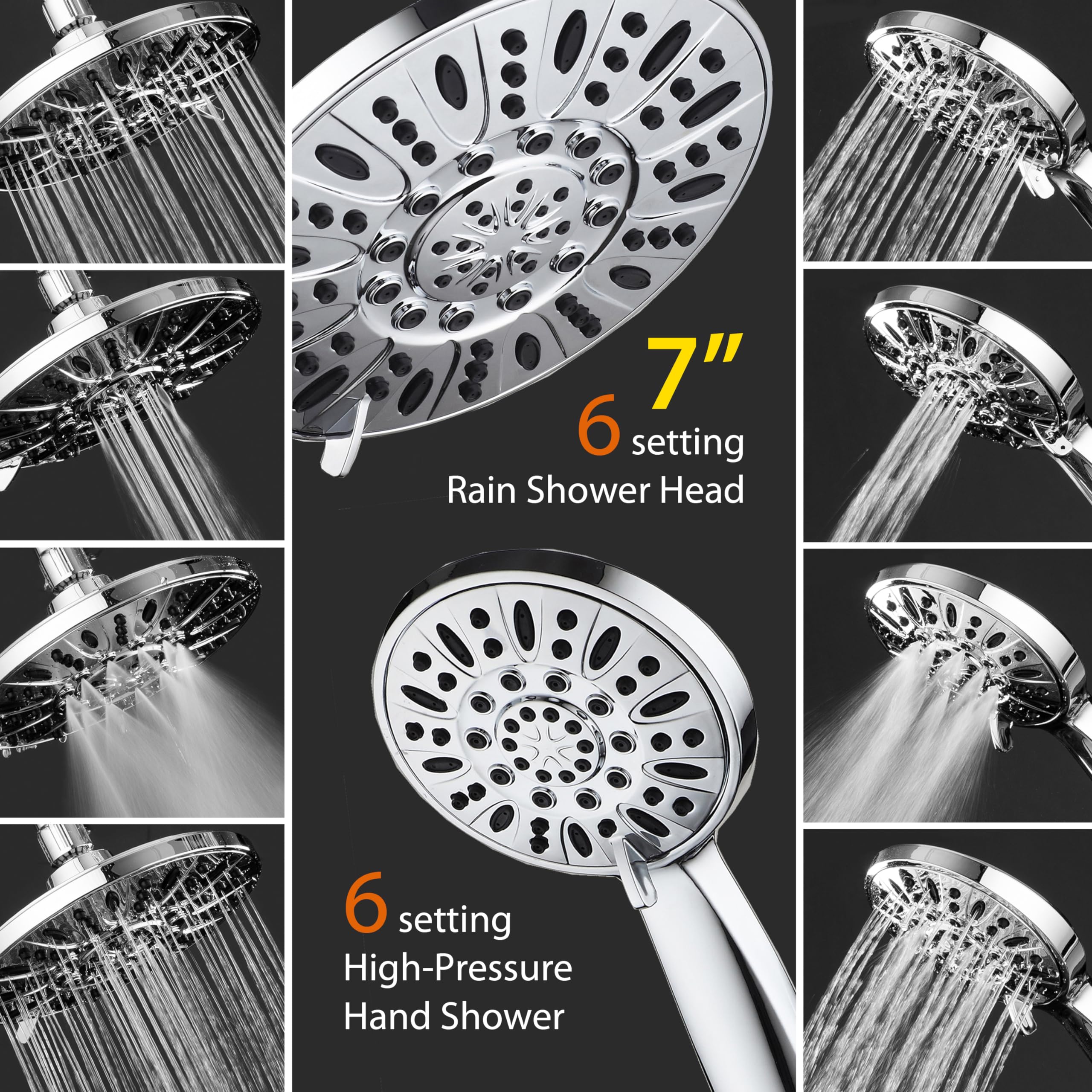 AquaDance mango de ducha manual 4" ergonómico, control cómodo para enjuague