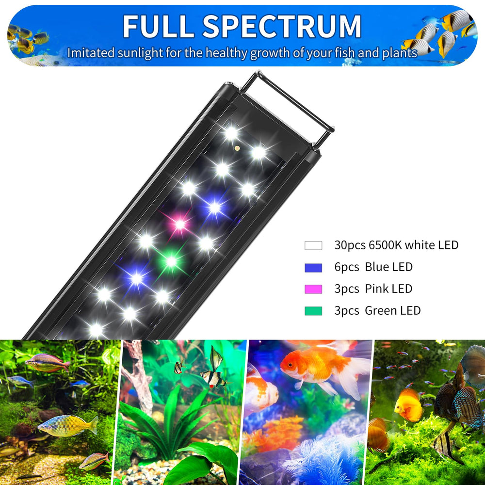 AQUANEAT primer plano de los 42 LEDs que mejora colores del acuario