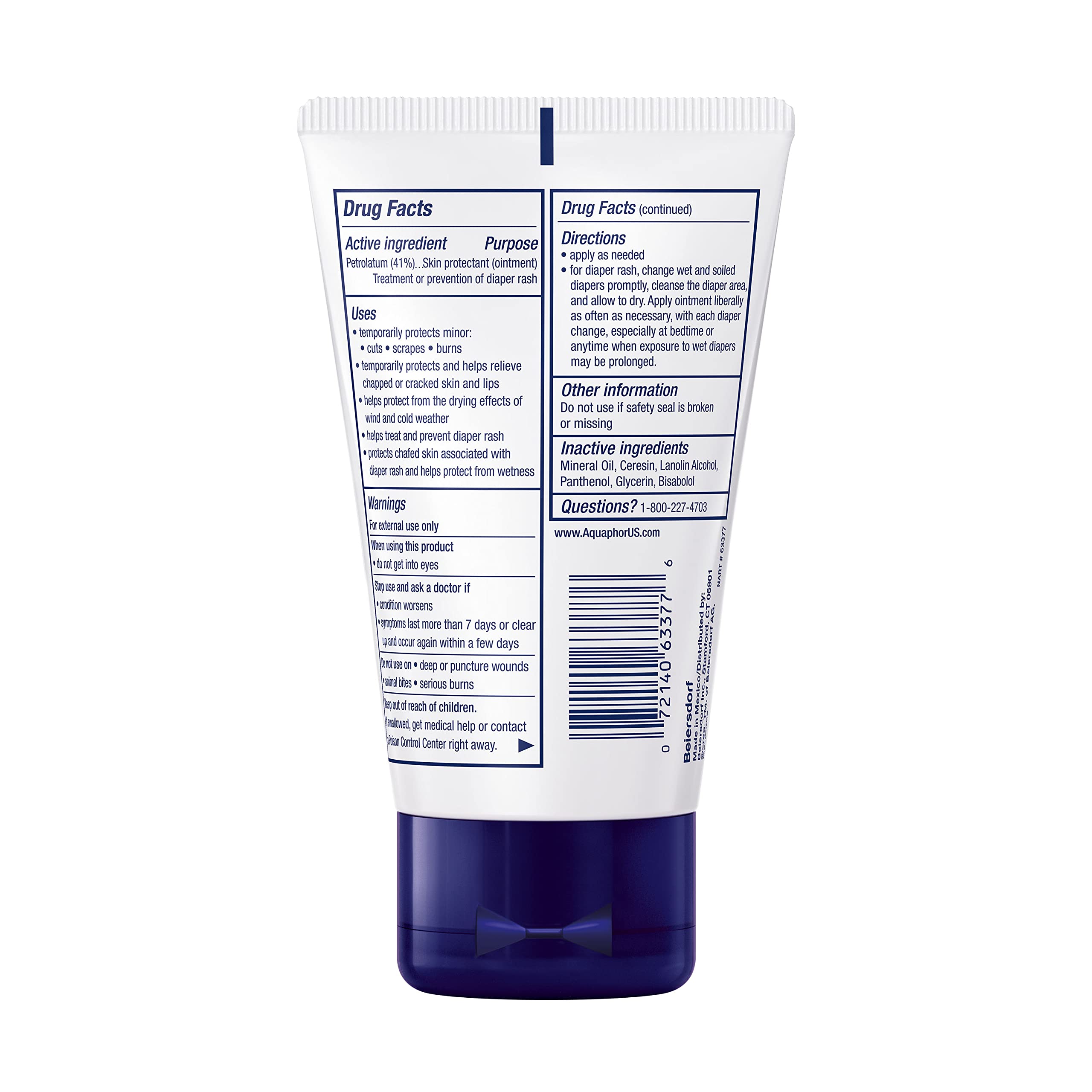 Happy baby with Aquaphor used on cheeks showing comfort and care