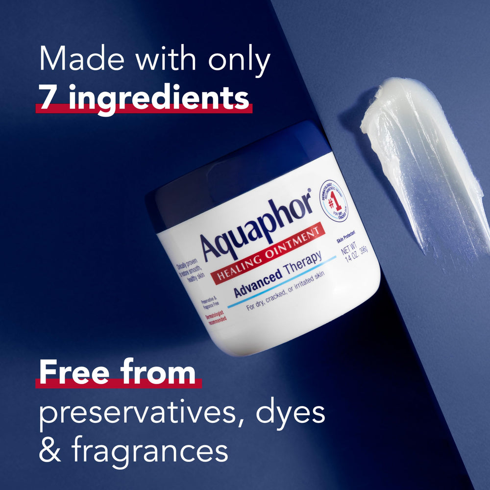 Aquaphor frasco abierto con contenido visible para aplicación generosa