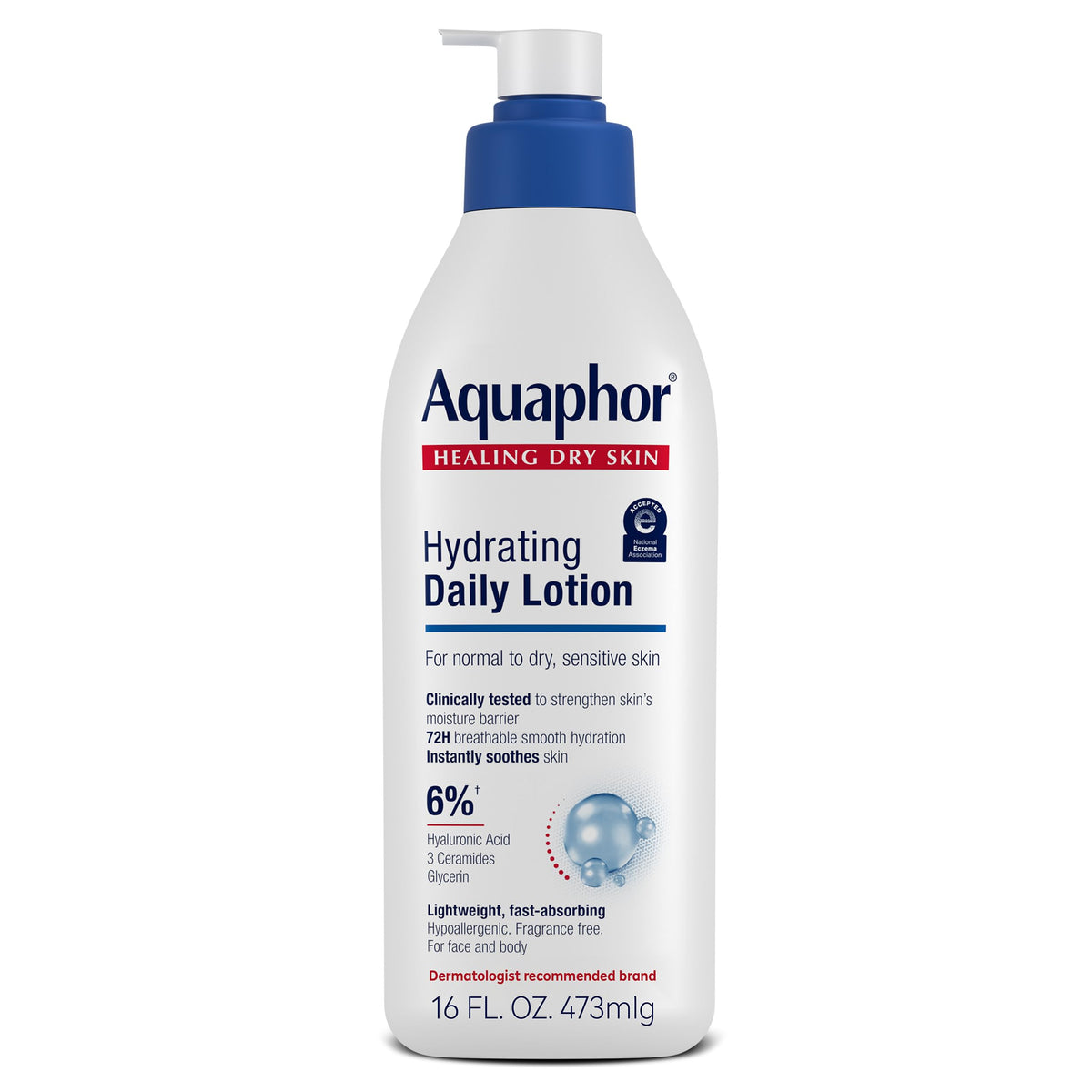 Aquaphor botella frontal con bomba mostrando facilidad de uso