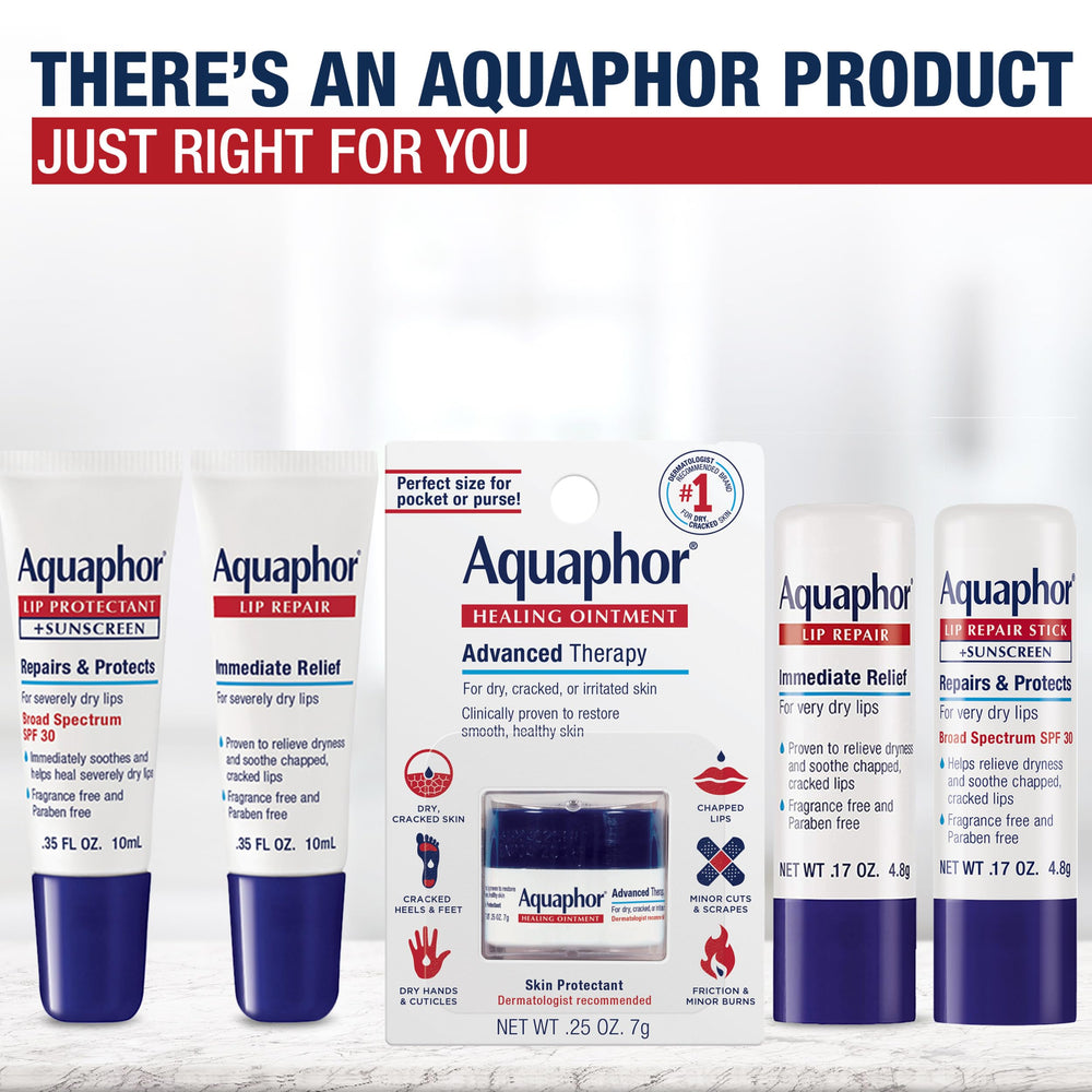 Aquaphor stick abierto mostrando mecanismo de giro y uso sencillo