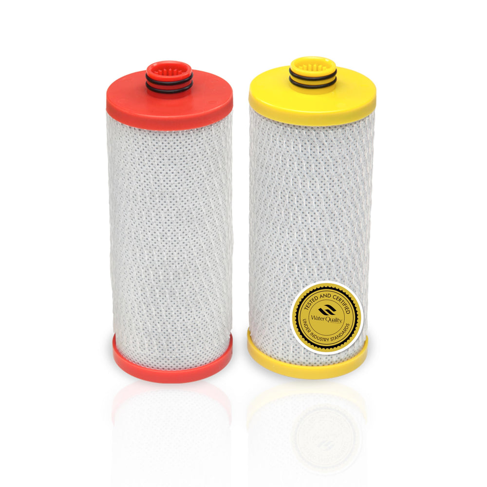 Aquasana AQ-C2-R frontal que muestra pack y diseño, mejora la calidad del agua