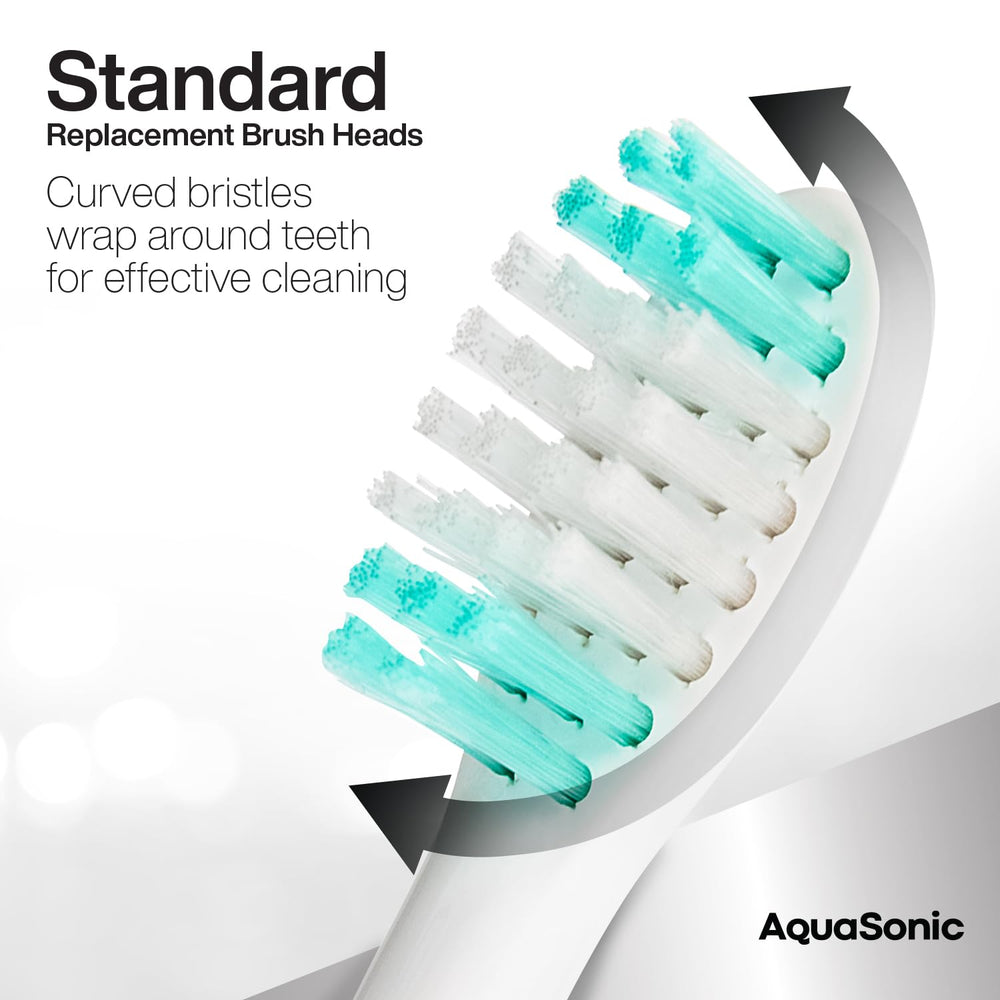 AquaSonic cabezal en uso simulando cepillado para una higiene eficaz diaria