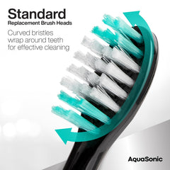 AquaSonic cabezal en uso sobre dientes demostrando limpieza controlada y cómoda