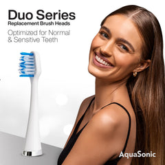 AquaSonic detalle de cerdas DuPont demostrando limpieza efectiva y duradera
