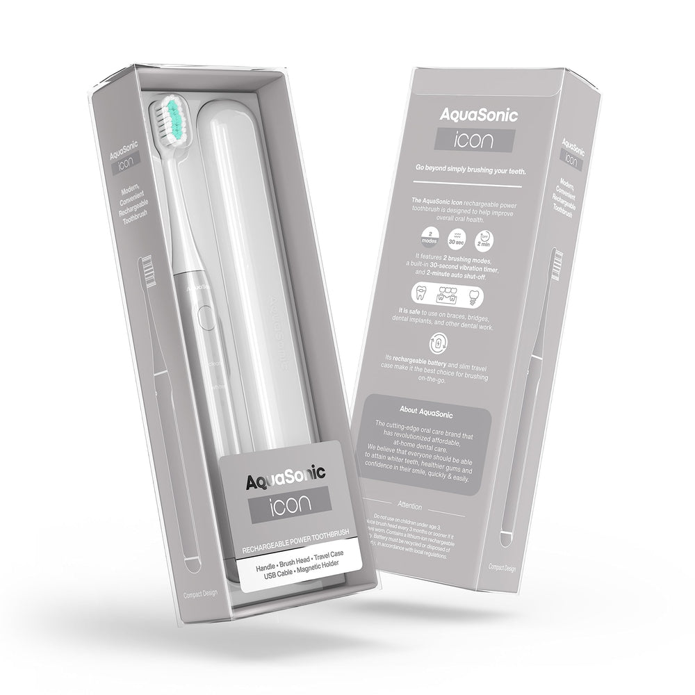 Aquasonic Icon sobre toallero en baño, almacenamiento accesible