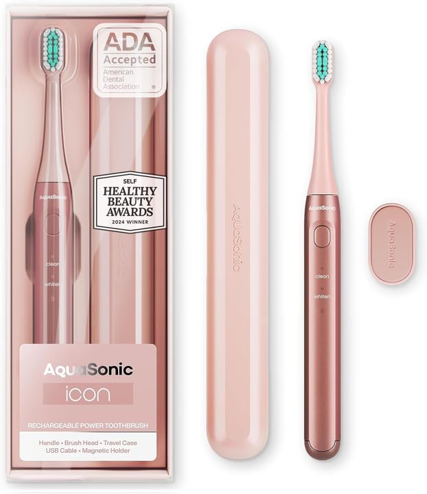 Aquasonic Icon frontal blush mostrando diseño compacto y fácil agarre