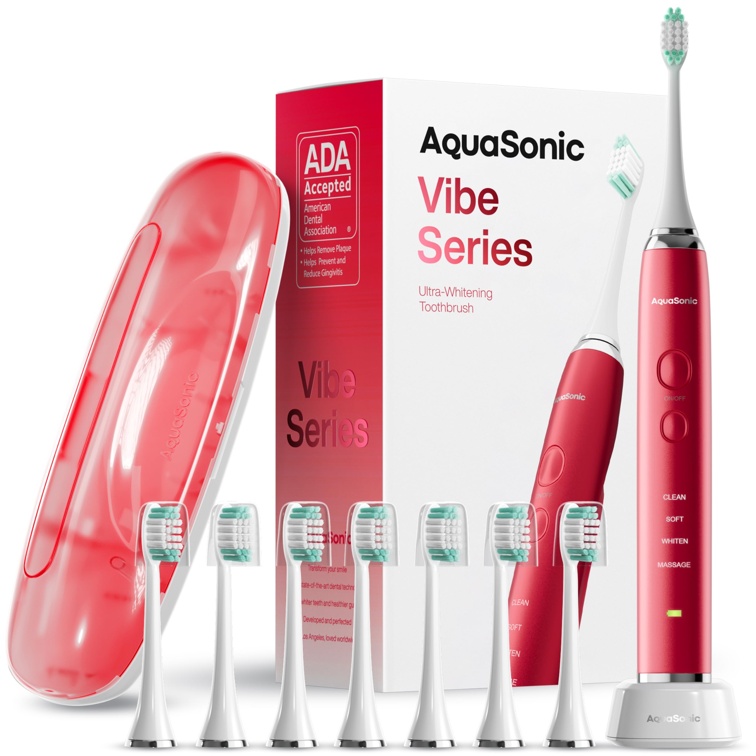 Aquasonic Vibe Series frontal ruby mostrando diseño elegante y control fácil