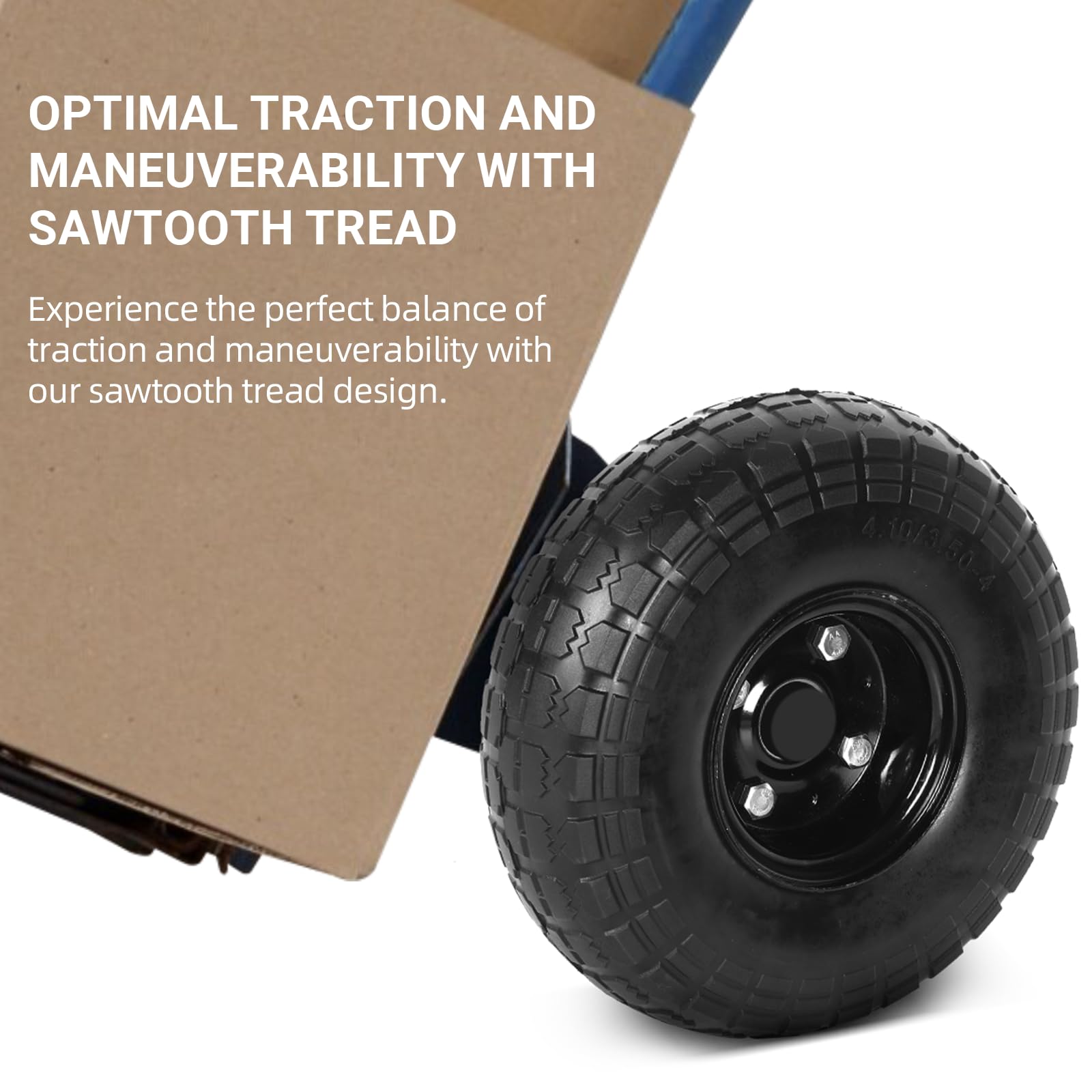 AR-PRO wheel installed on garden cart showing no-flat, low-maintenance use