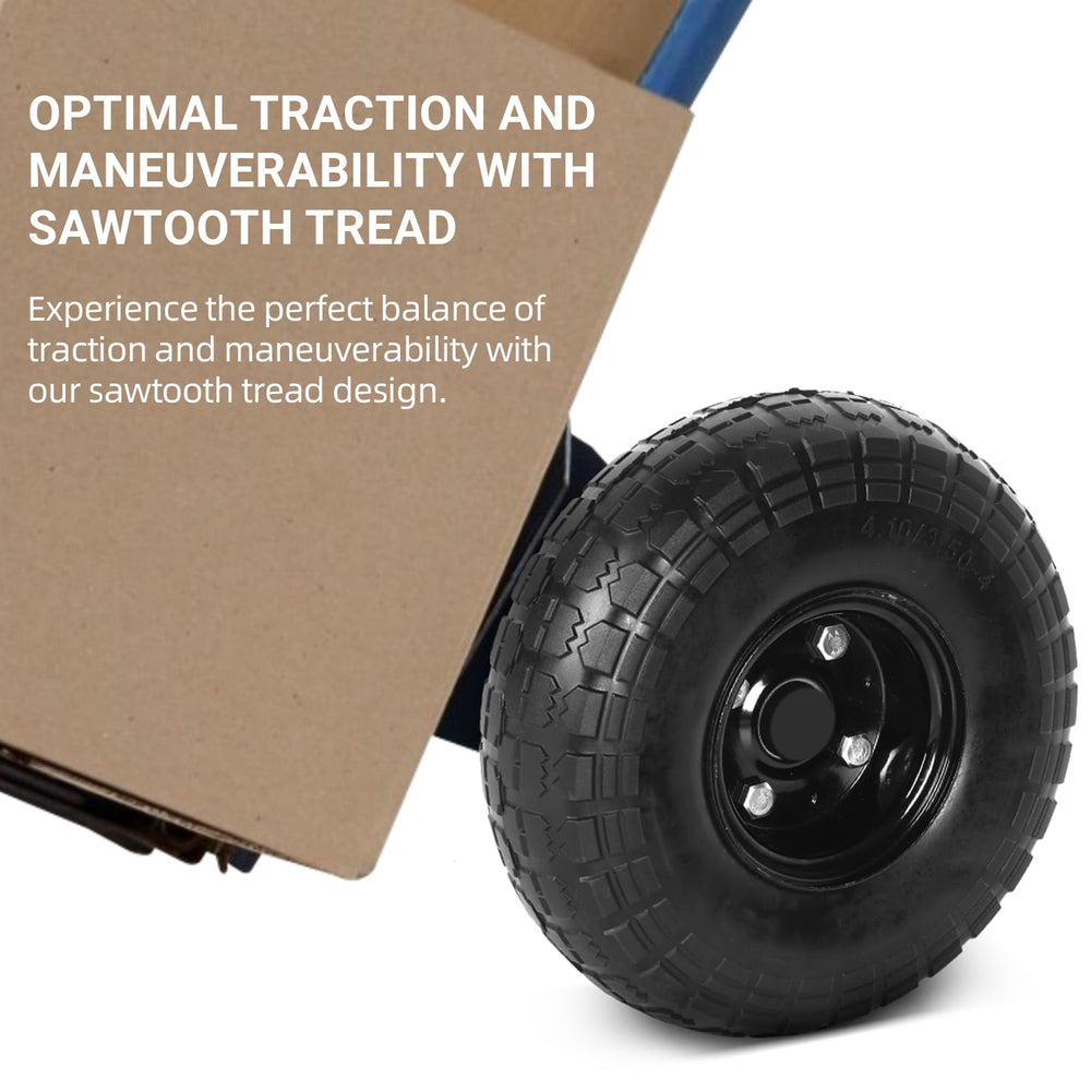 AR-PRO wheel installed on garden cart showing no-flat, low-maintenance use