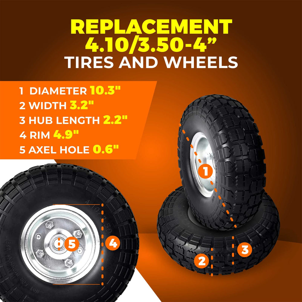 AR-PRO close-up of solid tire tread highlighting puncture-resistant rubber for long wear