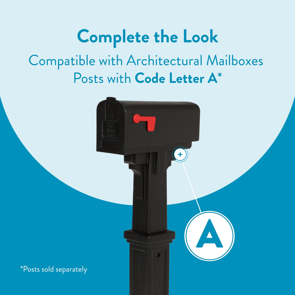 ARCHITECTURAL MAILBOXES comparación de tamaño con paquete pequeño, confirma capacidad diaria