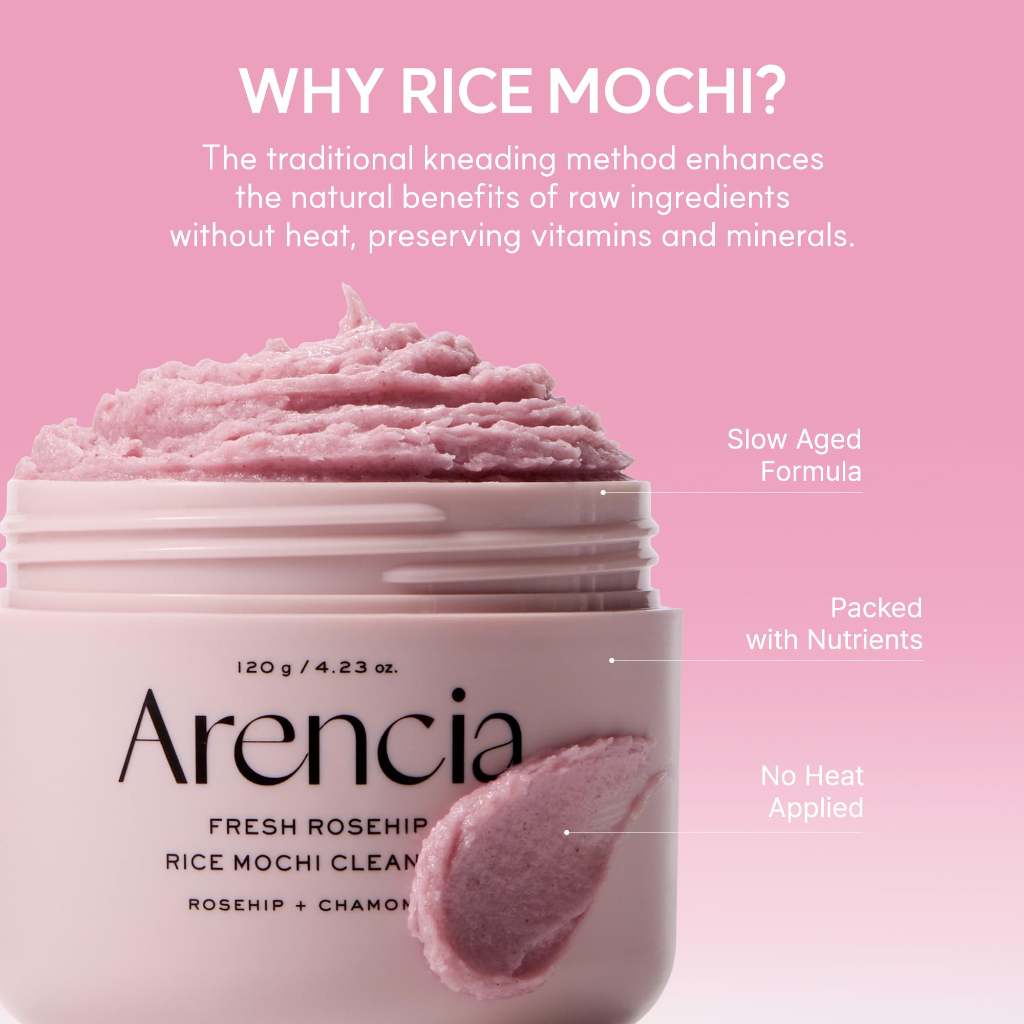 ARENCIA etiqueta con ingredientes resaltados, aclara composición y beneficios