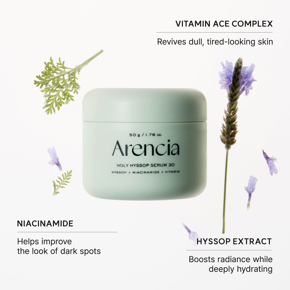 ARENCIA etiqueta con lista de ingredientes clave y proporciones