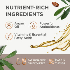 Argan Magic detalle de etiqueta con ingredientes clave y beneficios
