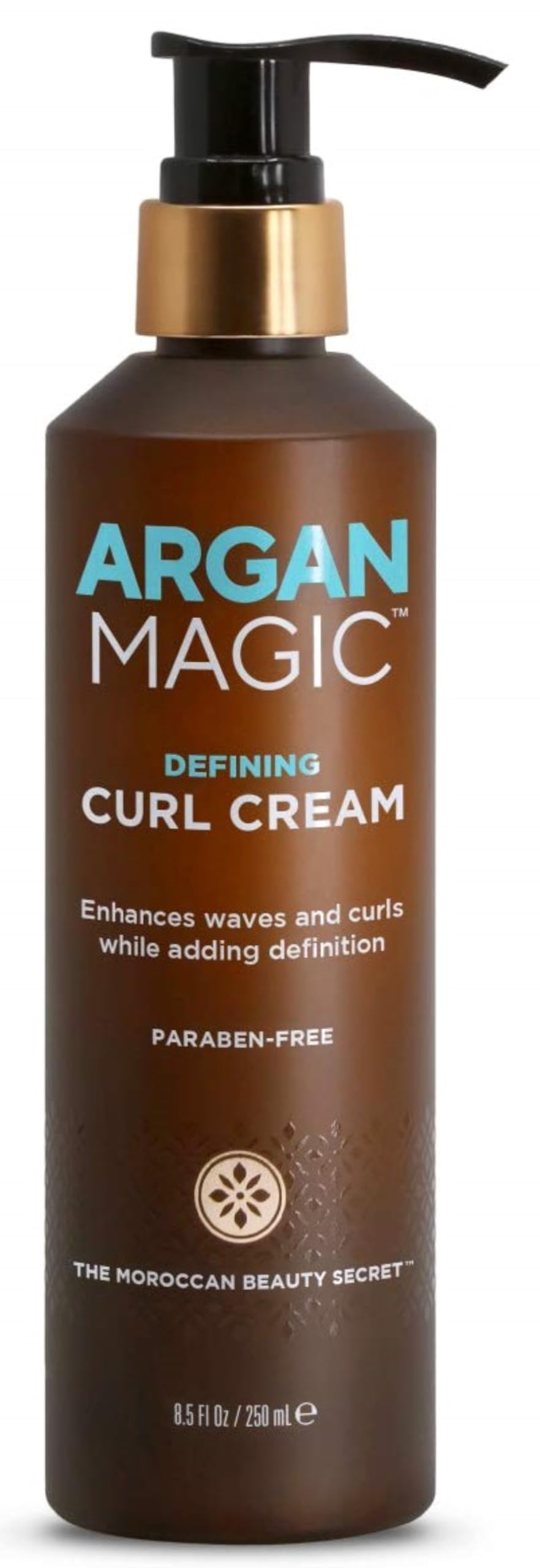 Argan Magic frasco frontal mostrando diseño y tamaño práctico