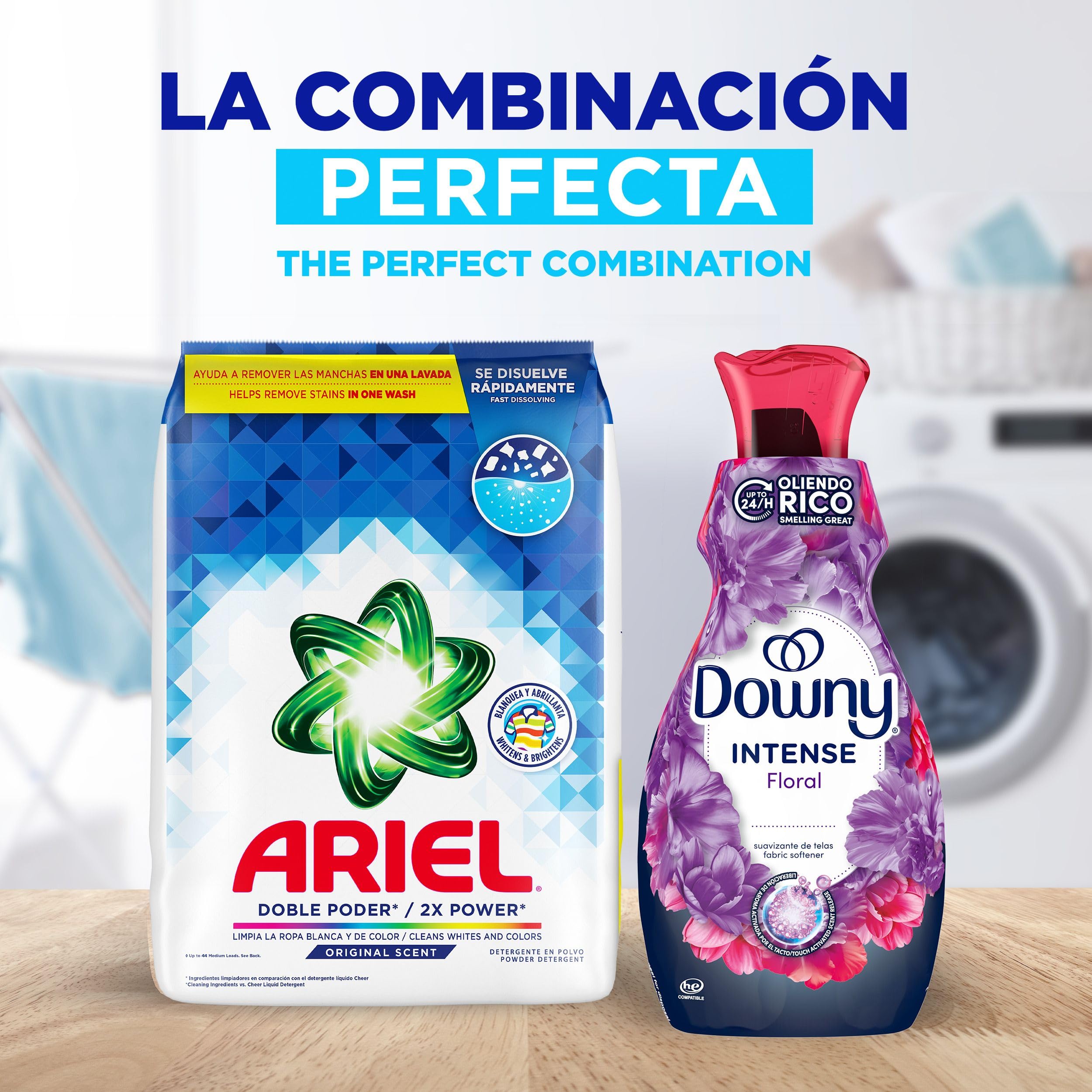 ARIEL cucharón midiendo dosis adecuada para optimizar lavadas