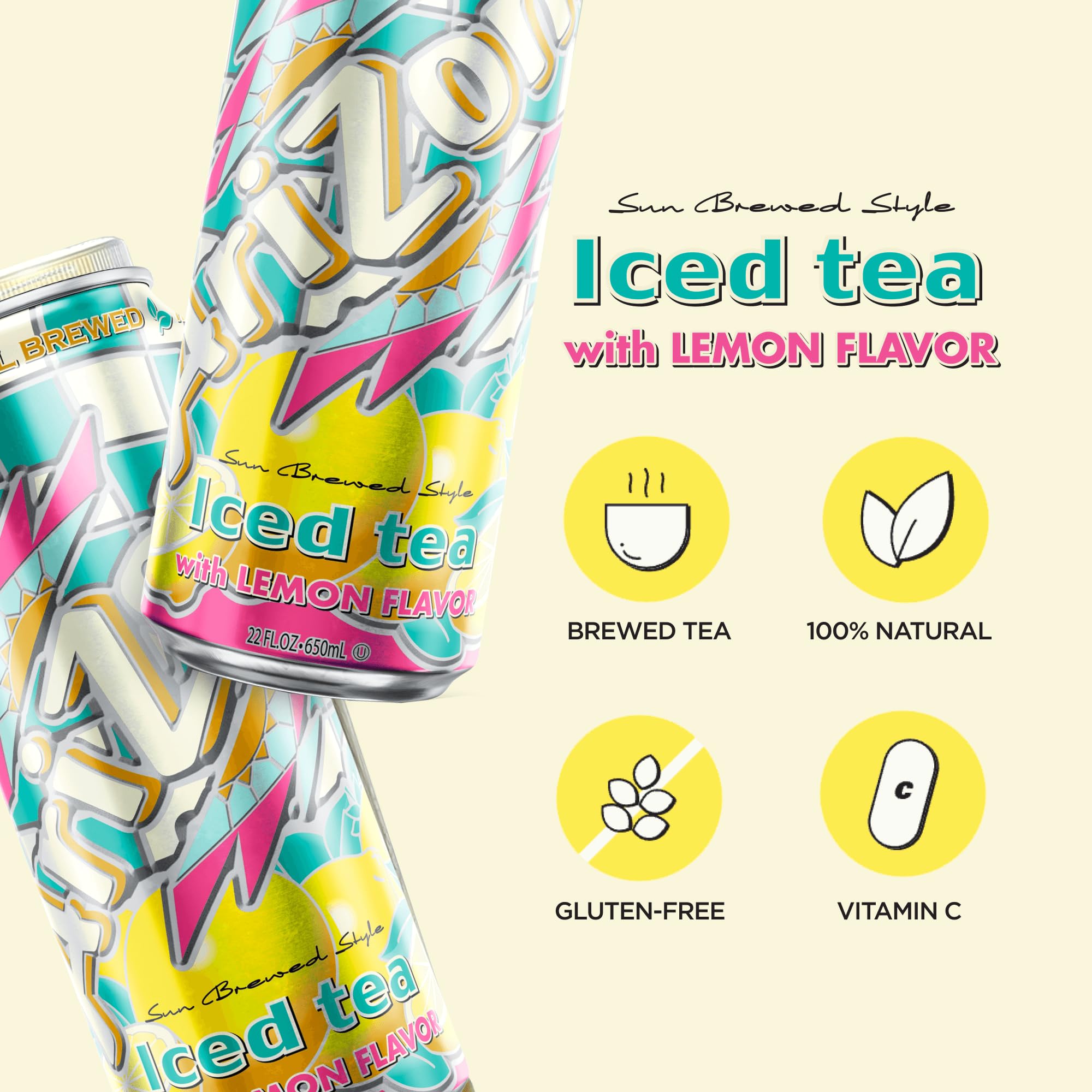 AriZona detalle del rótulo con ingredientes visibles y aspecto natural
