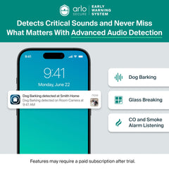 Arlo cable de 6.5 ft conectado para alimentación continua y colocación flexible