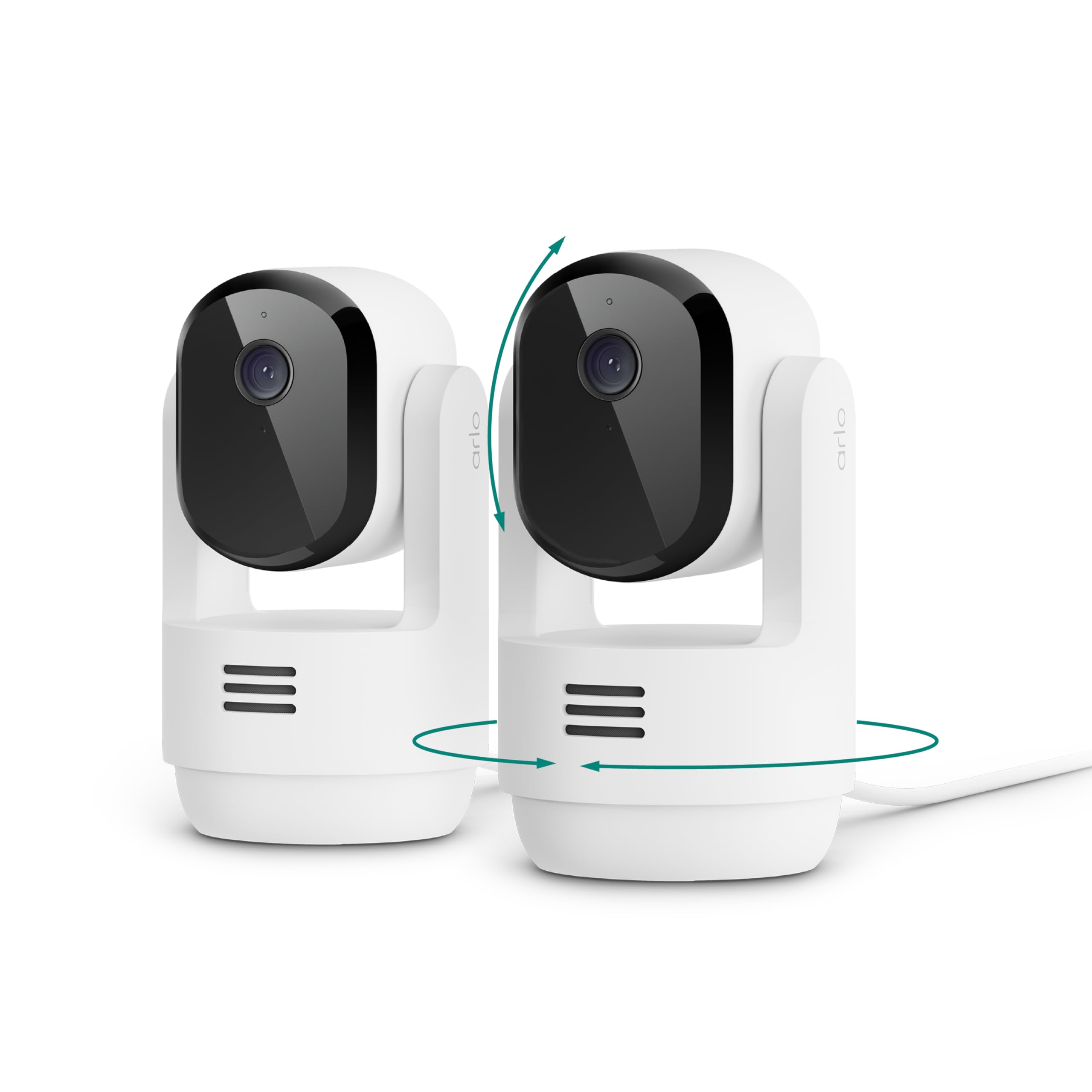 Arlo cámara frontal pack 2 cámaras mostrando diseño compacto y vigilancia continua