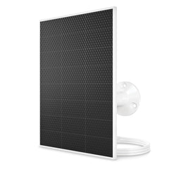 Arlo panel solar frontal mostrando diseño blanco y aporte de energía