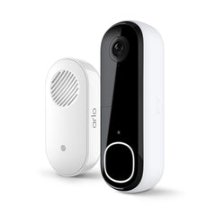 Arlo timbre frontal mostrando diseño y beneficio de videovigilancia clara