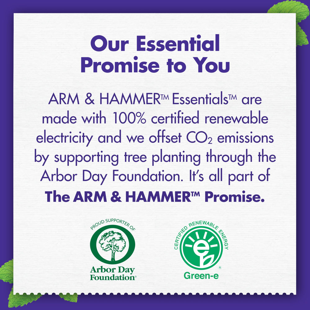 Arm & Hammer etiqueta con lista de ingredientes esenciales claros