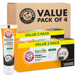Arm & Hammer frente del pack de cuatro tubos, almacenamiento práctico