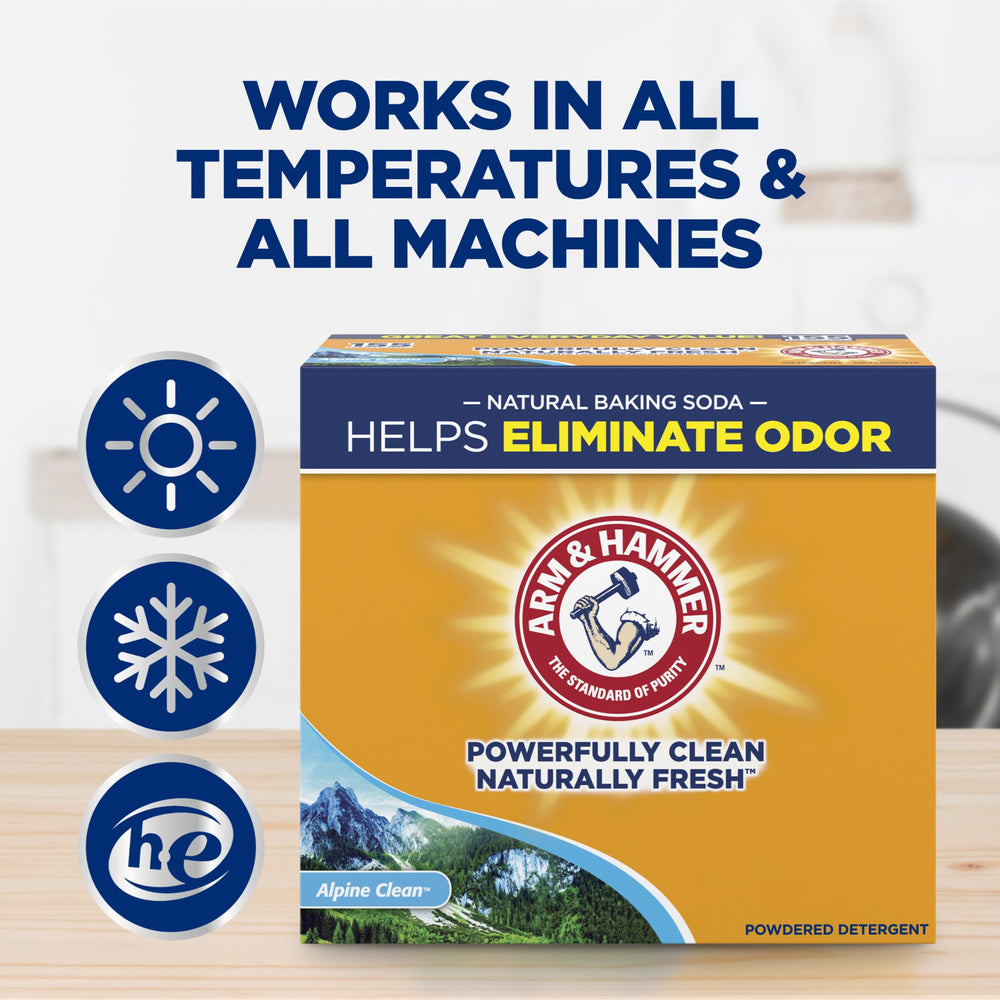 Arm & Hammer textura del polvo en mano evidencia granulado fino que limpia eficazmente