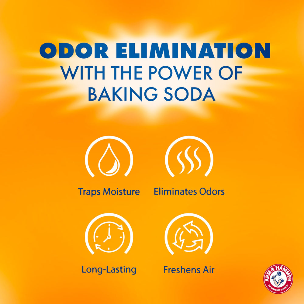 Arm & Hammer escala del tarro comparado con manos para tamaño claro