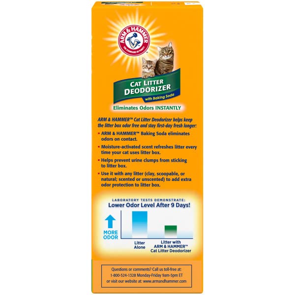 Arm & Hammer caja junto a regla para visualizar tamaño 30 oz