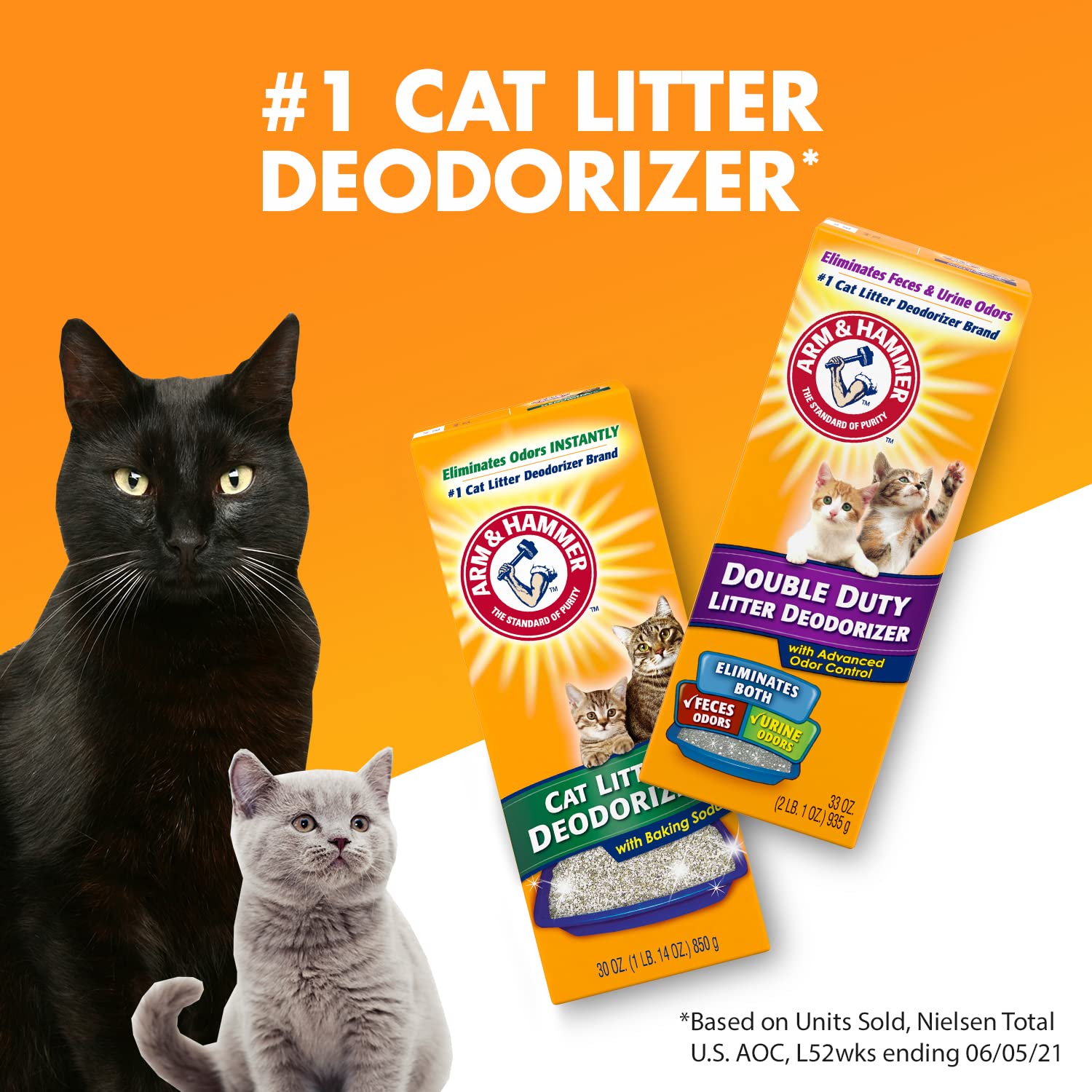 Arm & Hammer cristales de bicarbonato en primer plano que neutralizan olores continuamente