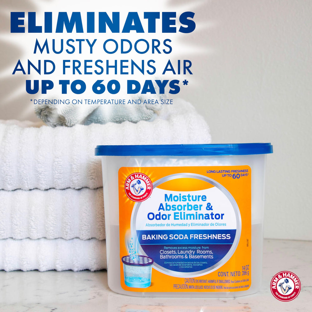 Arm & Hammer primeros planos de cristales que absorben humedad eficazmente