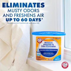 Arm & Hammer detalle de cristales absorbentes que indican acción contra humedad
