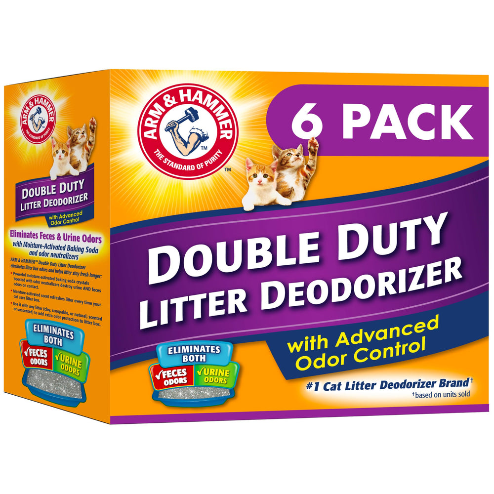 Arm & Hammer envase frontal Double Duty mostrando el formato de 30 oz y control de olores