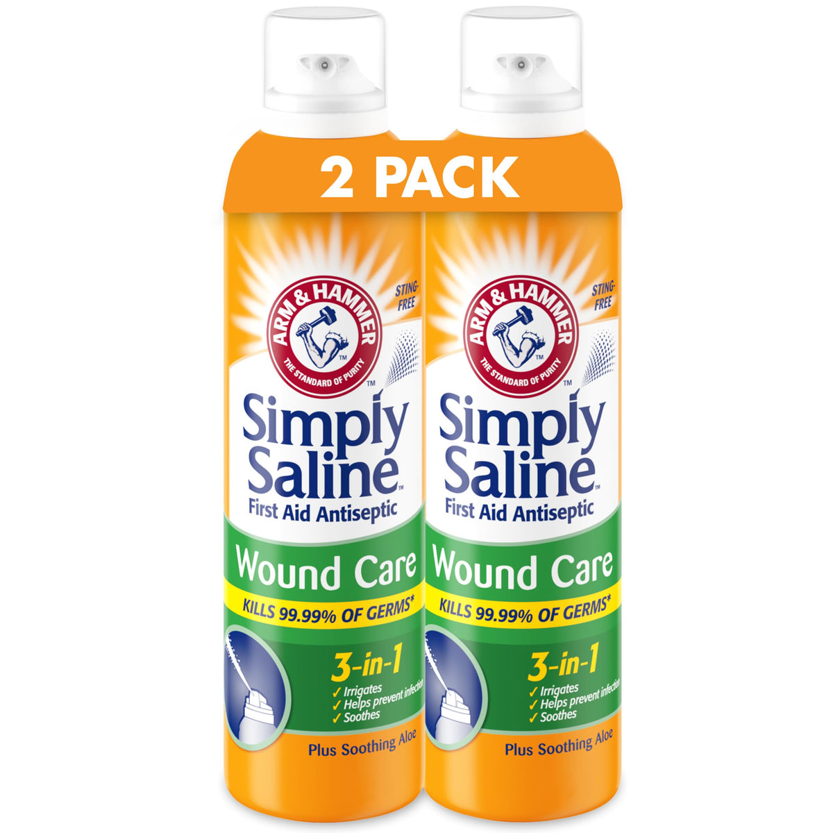 ARM & HAMMER frontal paquete de 2 mostrando botellas y beneficios