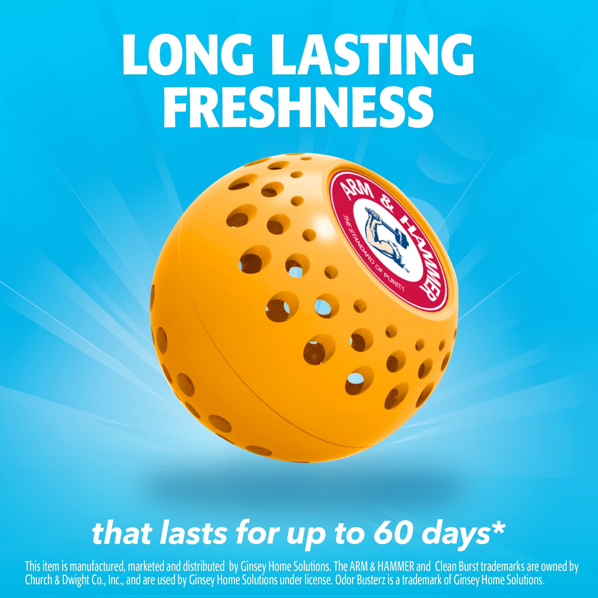 Arm & Hammer bola colocada en cajón de ropa manteniendo frescura sin manchas
