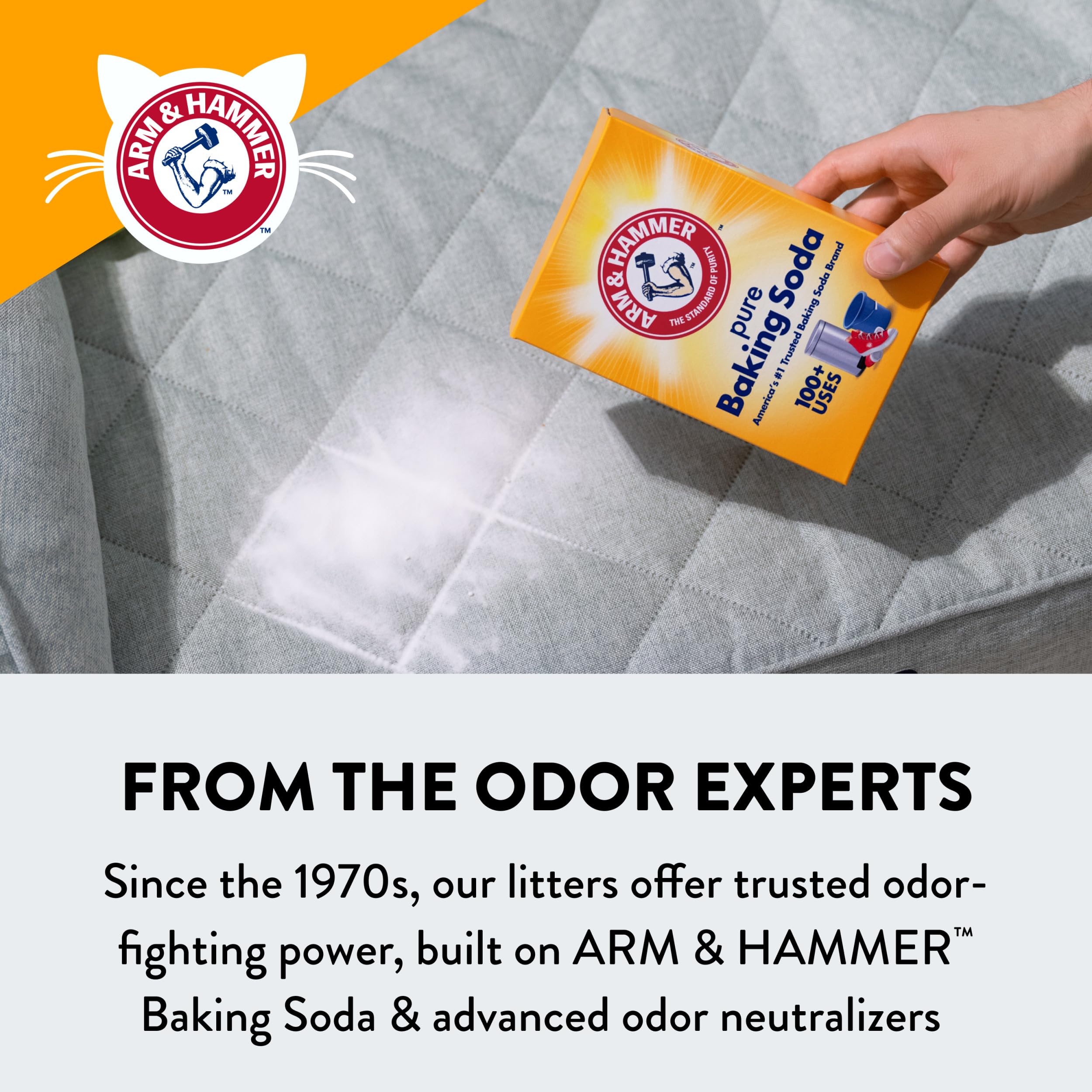 Arm & Hammer caja limpia sin residuos tras retirar terrones, ahorro de tiempo