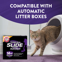 Arm & Hammer arena dentro de caja robótica compatible con sensores y limpieza automática