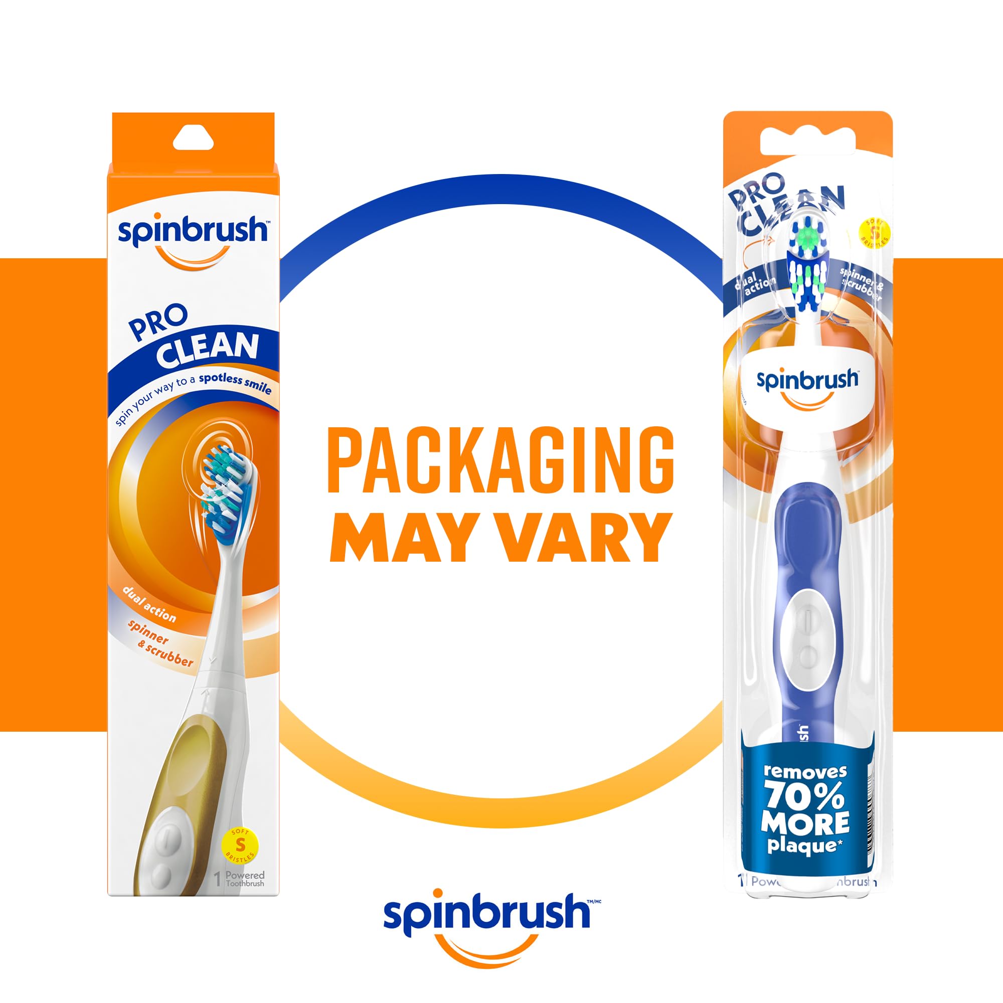 Arm & Hammer Spinbrush primer plano del cabezal doble que mejora la limpieza