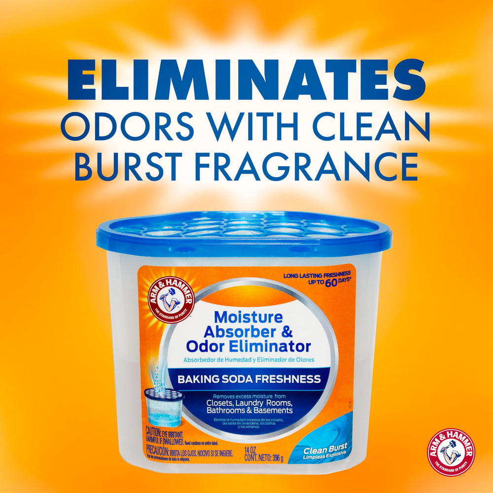 Arm & Hammer tina en uso en baño mostrando control de humedad y odor neutralización