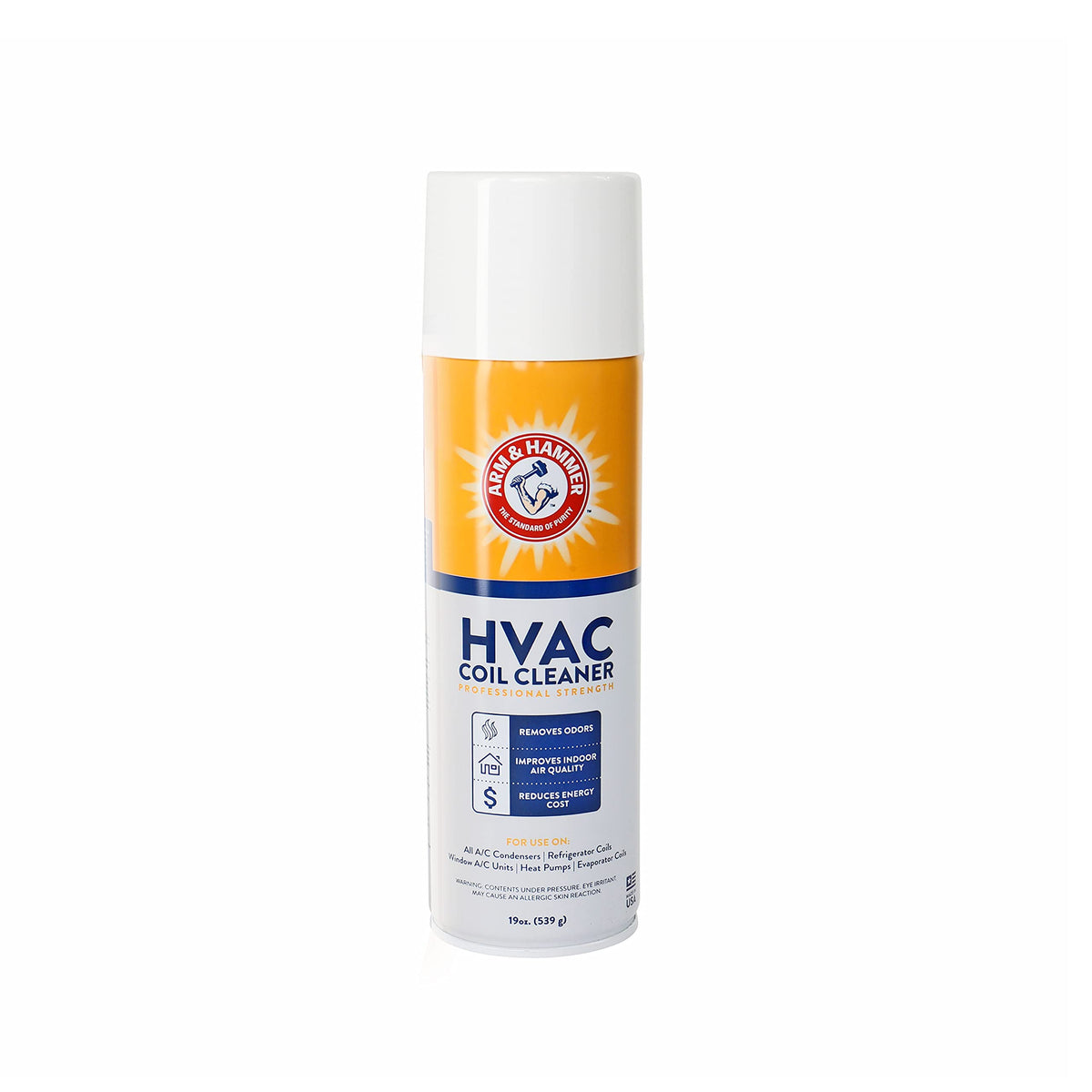 Arm & Hammer AHCC-19 lata frontal mostrando diseño y tamaño, facilita mantenimiento rápido