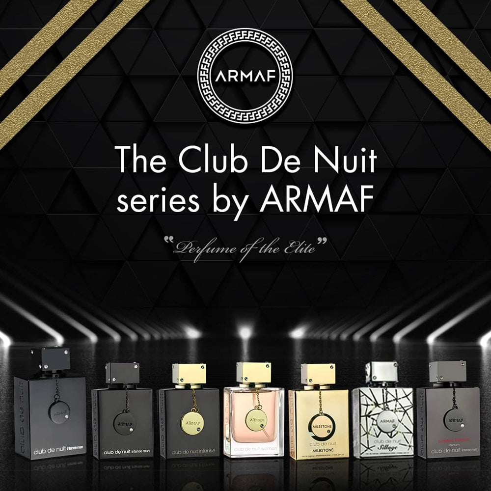 Armaf Club de Nuit Intense etiqueta lateral con datos de botella y beneficios