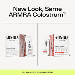ARMRA stick abierto con polvo expuesto, resaltando pureza y fácil disolución