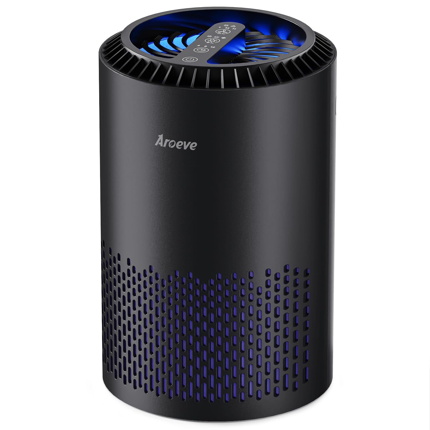 AROEVE vista frontal del purificador mostrando diseño elegante y compacto