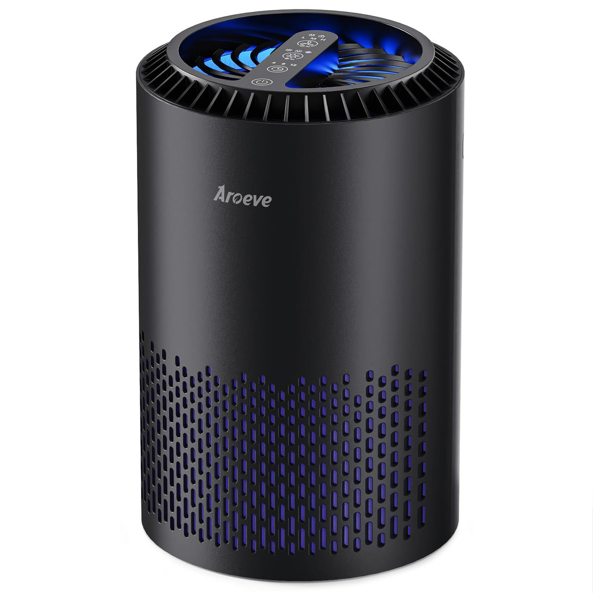 AROEVE vista frontal del purificador mostrando diseño elegante y compacto