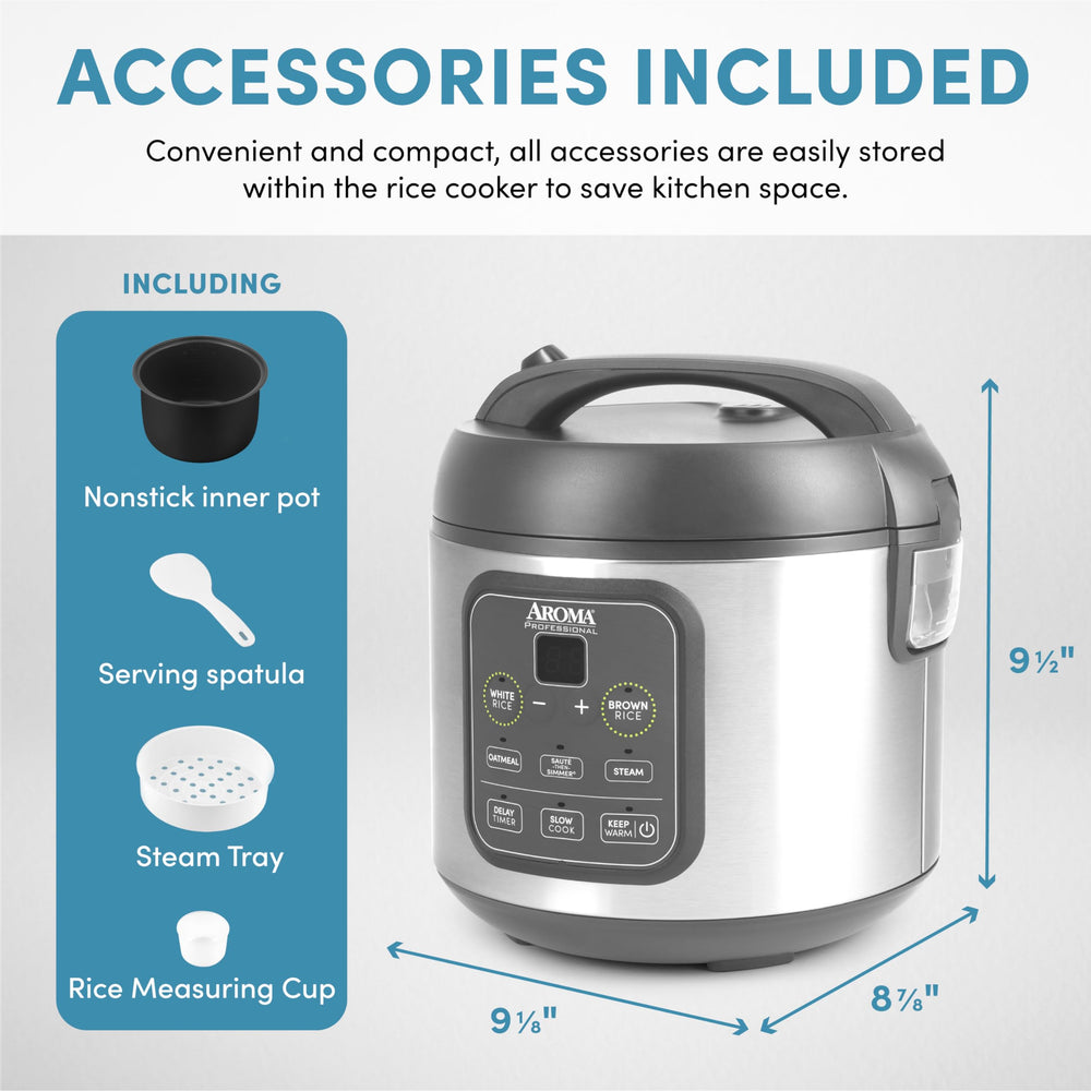 AROMA ARC-994SG accesorios incluidos: vaso medidor y cuchara para porciones precisas
