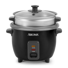 AROMA front view of black ARC-363-1NGB showing compact design and controls for easy use